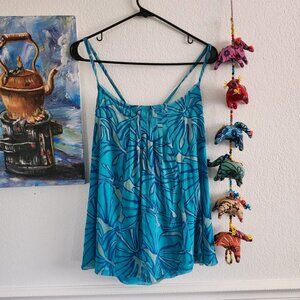 Y2k Mesh Spaghetti Strap Ocean Blue Cami